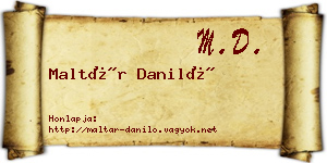 Maltár Daniló névjegykártya